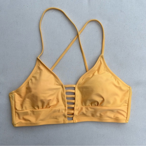 CUPSHE Orange//Gold Strappy Self Back Tie Bikini Top - Picture 3 of 5